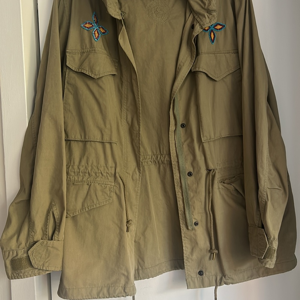 Denim & Supply Ralph Lauren cotton beaded cargo military jacket - Picture 4 of 9